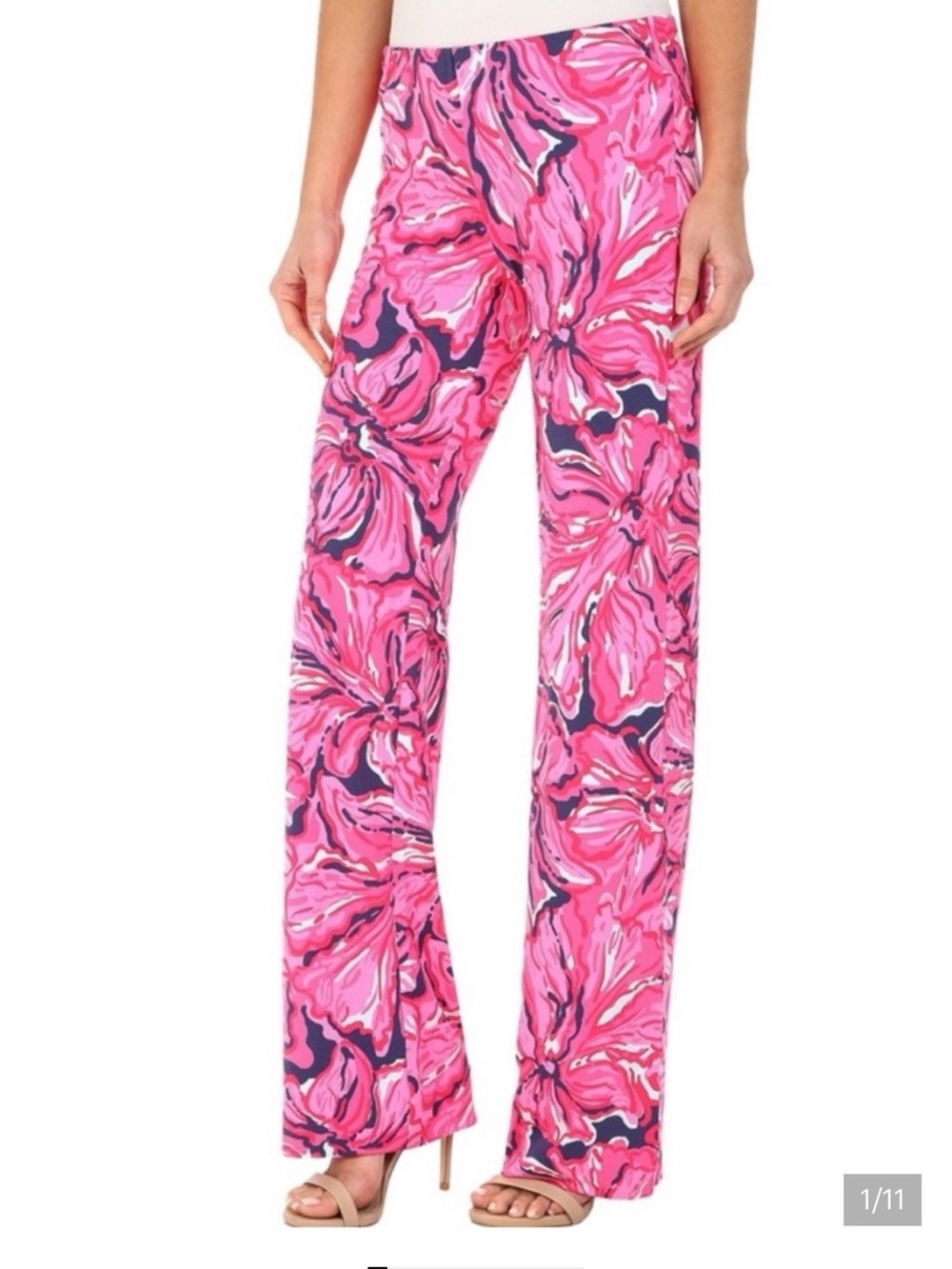Lilly Pulitzer Georgia May Palazzo Jersey Wide-Leg Pants right flirty navy